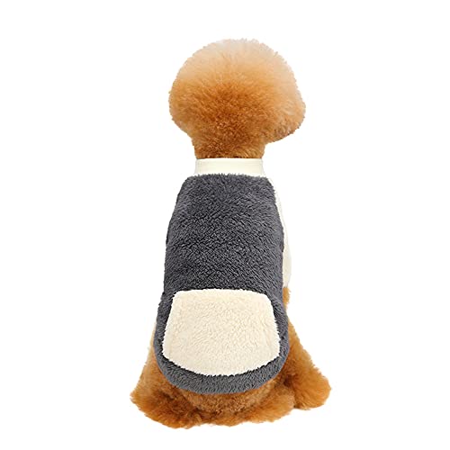 Hund Katze Hoodie Warmer Wintermantel für Kaltes Wetter, Gemütlicher Fleece-Pullover Fleece Warm Hundepullover Chihuahua Katze Kleidung Haustier Jungen Mädchen Hundebekleidung,Grau,2XL von YAOTT