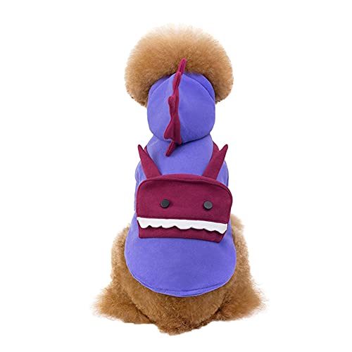 Hundemantel Hund Hoodies Kleidung, Hundepullover Mit Kapuze Baumwolle Hundemantel Warme Jacke für Kleine Mittelgroße Haustier Kleidung,Violett,XL von YAOTT