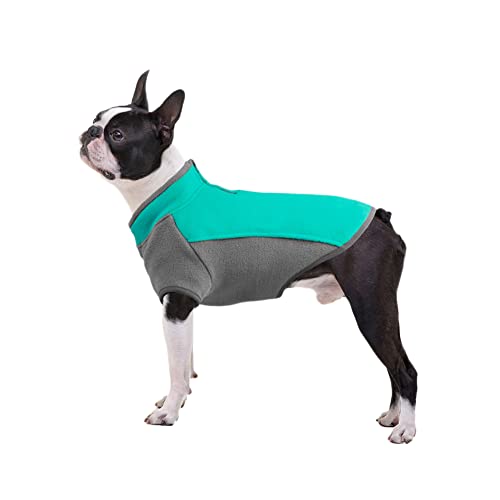 Hundepullover Stretch Hund Fleece Weste Halber Reißverschluss Hundemantel Winter Hundebekleidung Hundepulli Haustier Pullover Kaltes Wetter Weiche Hundejacke für Welpen Kleine Mittlere Hunde Grün M von YAOTT