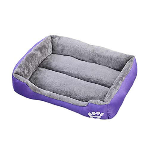 YAOTT Square Pet Nest Bonbonfarbene Dog Herbst Und Winter Warm Nest Kennel Für Cat Puppy Haustier Haus Nest Bett Leicht Zu Reinigen Katzenbett Hundebett Hundekissen,Violett,S von YAOTT