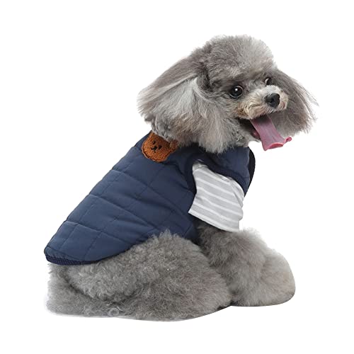 Warm gefüttert HundeKostüme Weste Hoodies Rücken und Brust Mantel aus Hundeblei Welpenmantel Kleine Hundekatze Jacke mit Reißverschluss Haustierkleidung mit Schnalle und D-Ring DZ256Blau2 XXL von YAOTT