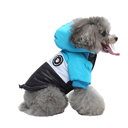 Warm gefüttert HundeKostüme Weste Hoodies Rücken und Brust Mantel aus Hundeblei Welpenmantel Kleine Hundekatze Jacke mit Reißverschluss Haustierkleidung mit Schnalle und D-Ring DZ263Blau M von YAOTT