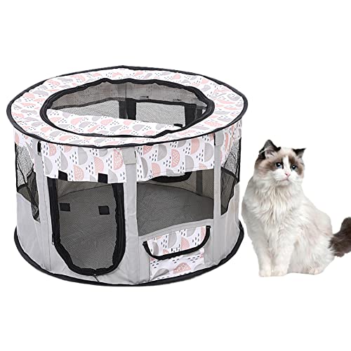 YAOTT Welpenauslauf Tragbar Hundelaufstall Faltbar Welpenlaufstall Tierlaufstall für Hunde & Katzen, Haustier Zelt 8-Panel Mesh Haus Welpen Laufstall für Hunde Katze Kaninchen von YAOTT