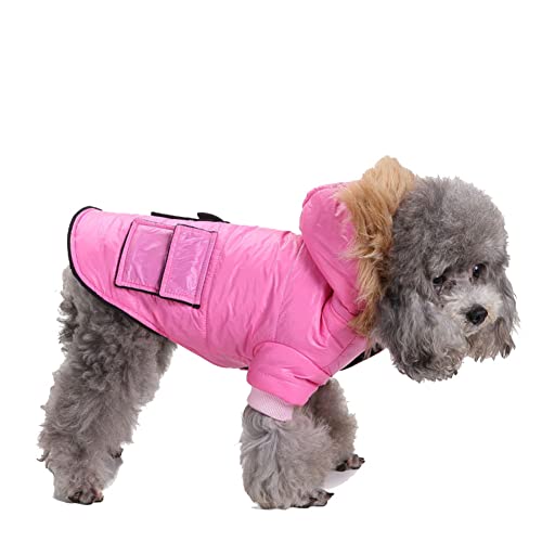 Winddichter Hundewelpe Hund Schneeanzug Wintermantel Gefütterte Jacke mit Reißverschluss für Haustiere mit Schnalle und D-Ring Warm Mantel Hundejacke Outdoor-Skating-Hundekostüm DZ146Pink XS von YAOTT