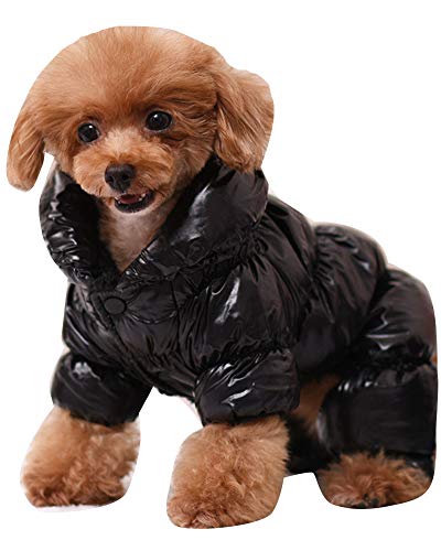 YAOTT Haustier Outwear Daunenjacke für Kleine Hunde Herbst Winter Haustier Warmen Unten Mantel Hundejacke Verdickung Winddicht und wasserdichte Schwarz XL von YAOTT