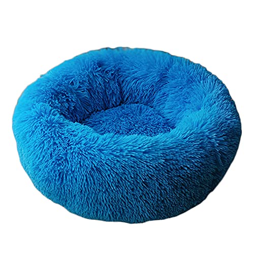 YAOTT Haustierbett - Katzenbett Rundes Plüsch Haustierbett, Hundehaus Welpen Donut Kissen, Superweiche Flauschig Bequeme Hundehütte,Warme,Tragbare,Blau1,3XL von YAOTT