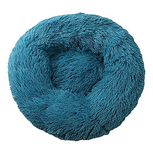 YAOTT Haustierbett - Katzenbett Rundes Plüsch Haustierbett, Hundehaus Welpen Donut Kissen, Superweiche Flauschig Bequeme Hundehütte,Warme,Tragbare,Blau2,3XL von YAOTT