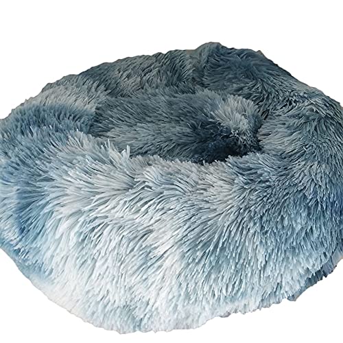 YAOTT Haustierbett - Katzenbett Rundes Plüsch Haustierbett, Hundehaus Welpen Donut Kissen, Superweiche Flauschig Bequeme Hundehütte,Warme,Tragbare,Blau4,3XL von YAOTT