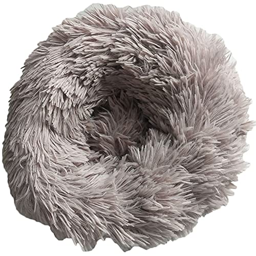 YAOTT Haustierbett - Katzenbett Rundes Plüsch Haustierbett, Hundehaus Welpen Donut Kissen, Superweiche Flauschig Bequeme Hundehütte,Warme,Tragbare,Braun,3XL von YAOTT