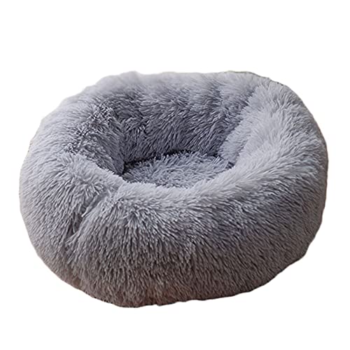 YAOTT Haustierbett - Katzenbett Rundes Plüsch Haustierbett, Hundehaus Welpen Donut Kissen, Superweiche Flauschig Bequeme Hundehütte,Warme,Tragbare,Grau1,3XL von YAOTT