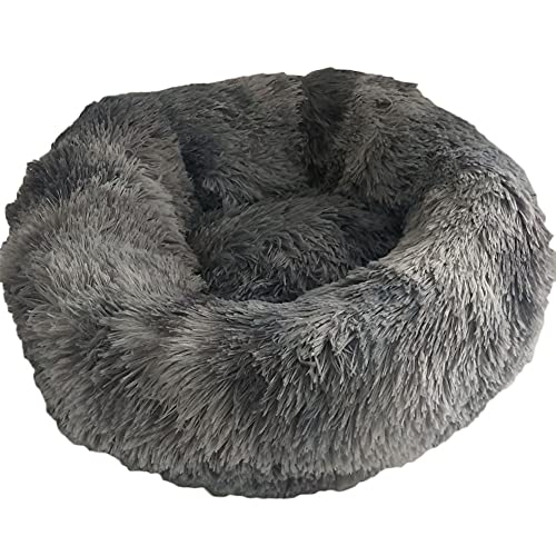 YAOTT Haustierbett - Katzenbett Rundes Plüsch Haustierbett, Hundehaus Welpen Donut Kissen, Superweiche Flauschig Bequeme Hundehütte,Warme,Tragbare,Grau3,3XL von YAOTT