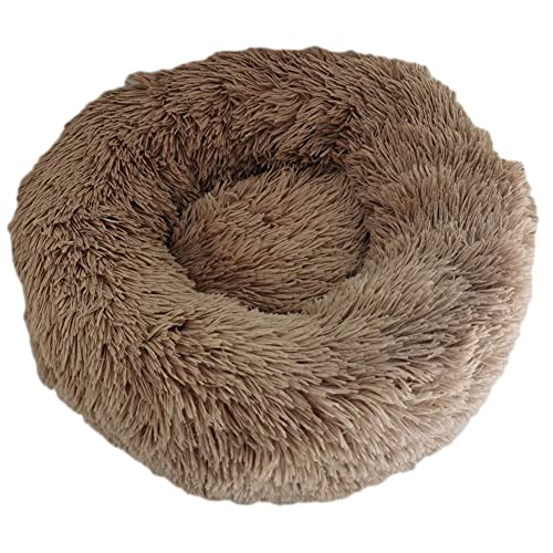 YAOTT Haustierbett - Katzenbett Rundes Plüsch Haustierbett, Hundehaus Welpen Donut Kissen, Superweiche Flauschig Bequeme Hundehütte,Warme,Tragbare,Khaki2,3XL von YAOTT