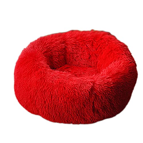 YAOTT Haustierbett - Katzenbett Rundes Plüsch Haustierbett, Hundehaus Welpen Donut Kissen, Superweiche Flauschig Bequeme Hundehütte,Warme,Tragbare,Rot1,3XL von YAOTT