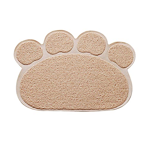 YAOTT Haustiermatte, Hunde- Und Katzenfuttermatte Tierfuttermatten,rutschfeste Haustierfütterungsmatte,Silikon Fressnapf Unterlage,wasserdichte,Beige1,L von YAOTT