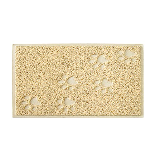 YAOTT Haustiermatte, Hunde- Und Katzenfuttermatte Tierfuttermatten,rutschfeste Haustierfütterungsmatte,Silikon Fressnapf Unterlage,wasserdichte,Beige3,L von YAOTT