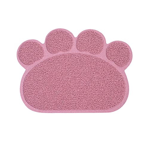 YAOTT Haustiermatte, Hunde- Und Katzenfuttermatte Tierfuttermatten,rutschfeste Haustierfütterungsmatte,Silikon Fressnapf Unterlage,wasserdichte,Rosa2,L von YAOTT