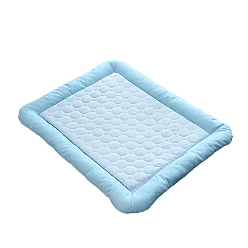 YAOTT Haustierunterlage Sommerkühlung Haustier Hund Matte EIS Pad,Bett Hund Selbstkühlende Decke,Hund Schlafmatten Für Hunde Katzen,Pet Ice Pad Hundekühlmatte,KaltBlau,S von YAOTT