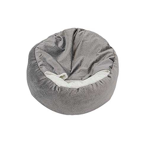 YAOTT Herbst und Winter Donut Haustierstreu Katzenbett waschbar 2-in-1-Katzenbett Plüsch weiches rundes Katzensofa Flauschiges Hundebett kleines Hundebett Katzendecke Haustierbett Grau Durchmesser：70 von YAOTT