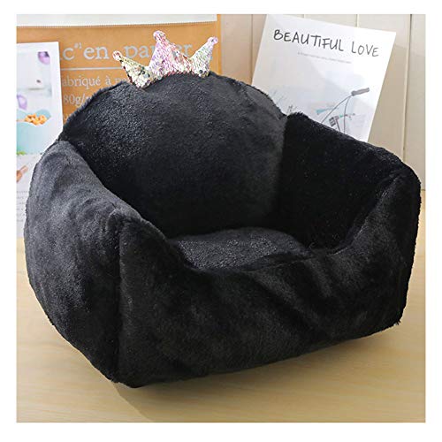 YAOTT Katzensofa Hundecouch Hundebett Haustierbett Haustiersofa Hundebetten rutschfest mit Rand für Kleine mittlere Grosse Hunde Schwarz S50×45×25CM von YAOTT