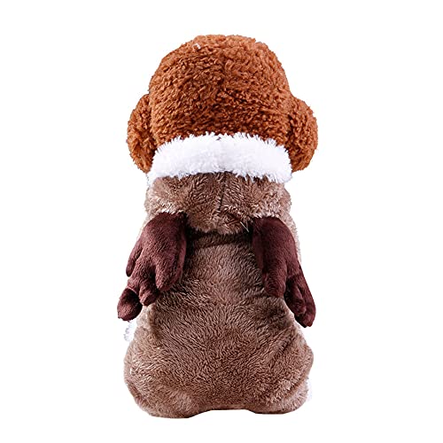 YAOTT Niedliche Tierform Haustier Katze und Hund Pullover Warmer Plüsch Hund Mantel Haustier Hoodie Katze Kleidung Fleece Haustier Mantel Party Geburtstag Haustier Kleidung REH XS von YAOTT