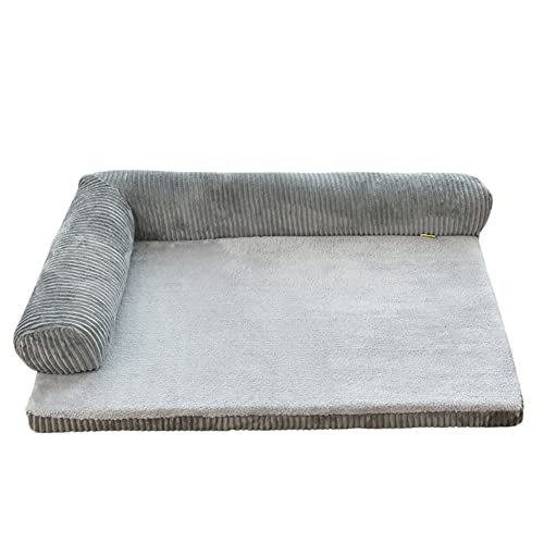 YAOTT Orthopädische Hundebett Große Hunde - Hundesofa Mit Memory Foam, Kuschelig Schlafplatz In Größe,Couch Hundebett Hundekorb,Waschbar Kratzfest,Grau2,L von YAOTT