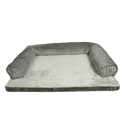 YAOTT Orthopädische Hundebett Große Hunde - Hundesofa Mit Memory Foam, Kuschelig Schlafplatz In Größe,Couch Hundebett Hundekorb,Waschbar Kratzfest,Grau3,L von YAOTT