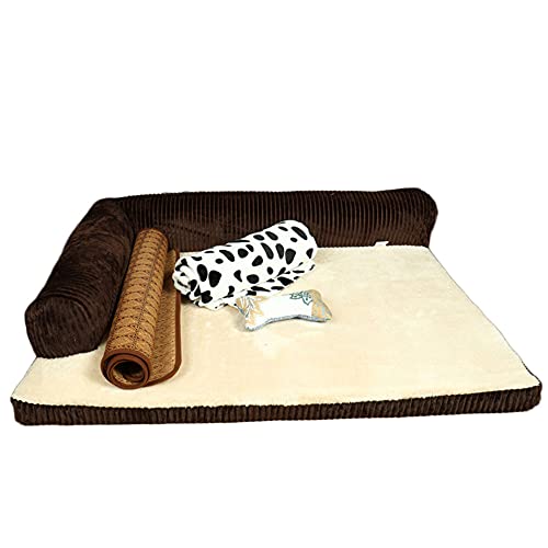 YAOTT Orthopädische Hundebett Große Hunde - Hundesofa Mit Memory Foam, Kuschelig Schlafplatz In Größe,Couch Hundebett Hundekorb,Waschbar Kratzfest,Kaffee2-4stück,XL von YAOTT