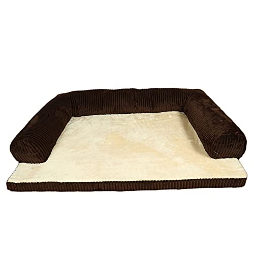 YAOTT Orthopädische Hundebett Große Hunde - Hundesofa Mit Memory Foam, Kuschelig Schlafplatz In Größe,Couch Hundebett Hundekorb,Waschbar Kratzfest,Kaffee6,XL von YAOTT