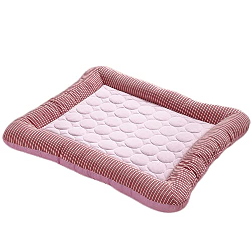 YAOTT Sommer Kühlmatten Decke - Hundekissen Für Hund Katzen Weiches Hundebett Mit Waschbar Wendekissen Bettbettmatte Stilvolles Haustiermatte,Rosa,L von YAOTT