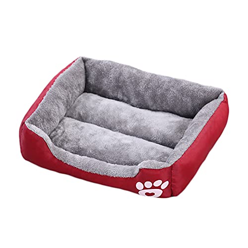 YAOTT Square Pet Nest Bonbonfarbene Dog Herbst Und Winter Warm Nest Kennel Für Cat Puppy Haustier Haus Nest Bett Leicht Zu Reinigen Katzenbett Hundebett Hundekissen,Rot,XXL von YAOTT