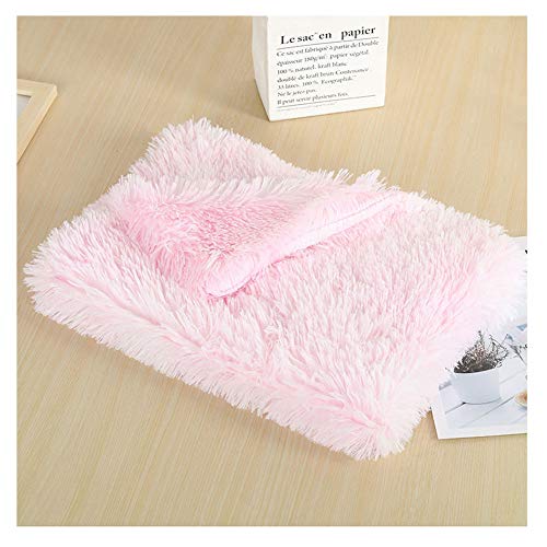 YAOTT Super Warme Weiches Hundedecke Waschbar Plüsch Hundematt Haustierdecke Leicht zu Tragen für Kleine Mittlere Hunde Welpen Weiche Warme Matte Decke Krawattenfarbe rosa 56×36CM von YAOTT