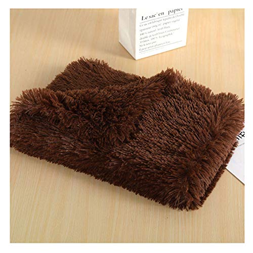 YAOTT Super Warme Weiches Hundedecke Waschbar Plüsch Hundematt Haustierdecke Leicht zu Tragen für Kleine Mittlere Hunde Welpen Weiche Warme Matte Decke Tiefer Kaffee 56×36CM von YAOTT