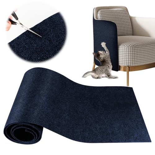 YAOZUP Kratzmatte Katze, 200 * 40cm Kratzteppich Katzen mit Selbstklebend, DIY Zuschneidbare Kratzmatte Katzen, Sofa Kratzschutz Katze, Kratzmatte Katze Wand, DIY Climbing Cat Scratcher (Dunkelblau) von YAOZUP