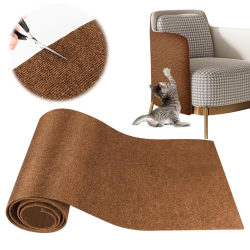 YAOZUP Kratzmatte Katze, 200 * 40cm Kratzteppich Katzen mit Selbstklebend, DIY Zuschneidbare Kratzmatte Katzen, Sofa Kratzschutz Katze, Kratzmatte Katze Wand, DIY Climbing Cat Scratcher (Dunkelbraun) von YAOZUP