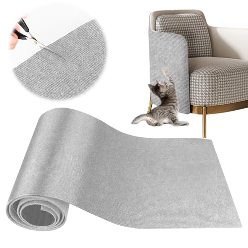 YAOZUP Kratzmatte Katze, 200 * 40cm Kratzteppich Katzen mit Selbstklebend, DIY Zuschneidbare Kratzmatte Katzen, Sofa Kratzschutz Katze, Kratzmatte Katze Wand, DIY Climbing Cat Scratcher (Hellgrau) von YAOZUP