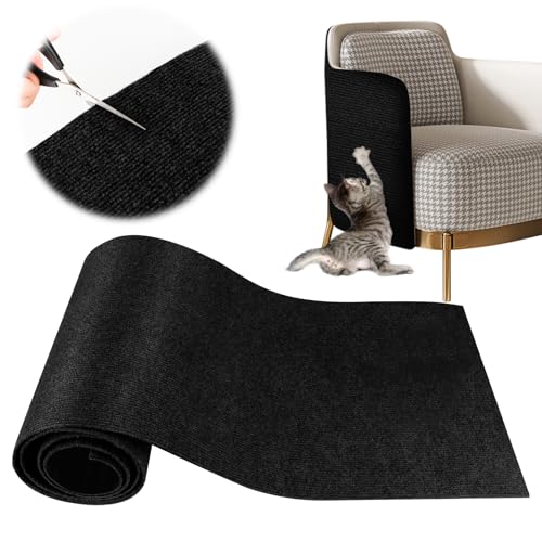 YAOZUP Kratzmatte Katze, 200 * 40cm Kratzteppich Katzen mit Selbstklebend, DIY Zuschneidbare Kratzmatte Katzen, Sofa Kratzschutz Katze, Kratzmatte Katze Wand, DIY Climbing Cat Scratcher (Schwarz) von YAOZUP