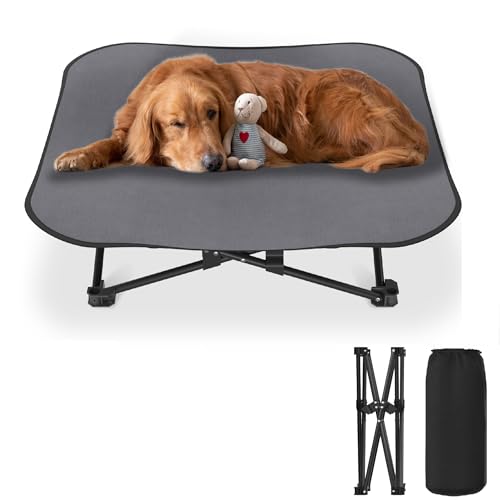 YARDIN Erhöhtes Camping Hundebett – atmungsaktives, faltbares hundeliege für kleine und mittelgroße Hunde, geeignet für Outdoor Indoor 68 x 68 x 21 cm von YARDIN