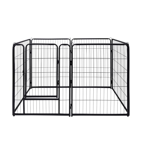 YARDIN Welpenauslauf DIY Metall Welpenlaufstall, Faltbar mit Tür Hundelaufstall für WohnungFür Hund, Katze, Welpe, Kaninchen, Hühner 6 Gitter je 80 x 65 cm von YARDIN