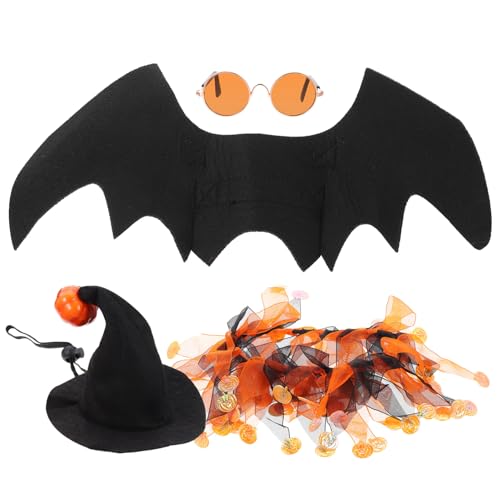 3 Sätze Halloween-Hut Hexenkostüm für Haustiere Hund Zaubererhut Welpendekoration Halsband für Haustiere Halloween Dekoration für Haustiere Hüte für Hund Haustierhüte Polyester YARNOW von YARNOW