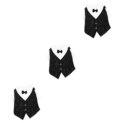 3St Haustieranzug Kleid für Hochzeitsgast formelles Hemd der Katze Outfit Dog Costume hundekostüme für Hunde hochzeitskleid Dekoration Hundeshirt Hemd für Haustier Polyester Black YARNOW von YARNOW