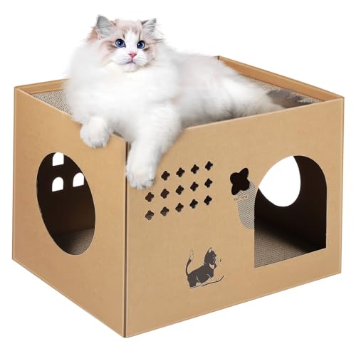 YARNOW Katzen Spiel Katzenvilla Katzenhäuser Für Wohnungskatzen Katzen-kratzunterlage Katze Kratzt Katzenhaus Für Den Innenbereich Katzenkratzer Katzenkratzhaus Wellpapier Katzen Kratzmöbel von YARNOW