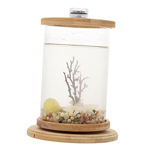 YARNOW 1 Satz Desktop Micro View Aquarium Fischglas Künstliche Sukkulente Transparentes Fischaquarium Transparentes Aquarium Künstliche Pflanze Desktop-zubehör Mini-Aquarium Brown Bambus von YARNOW