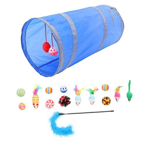 YARNOW 1 Satz Haustier Katzenspielzeug Drehscheibe Beliebte Spielzeuge Katze Zauberstab Interaktives Kätzchenspielzeug Verzierte Sicherheitsnadeln Kleiner Katzentunnel Bausätze Polyester von YARNOW