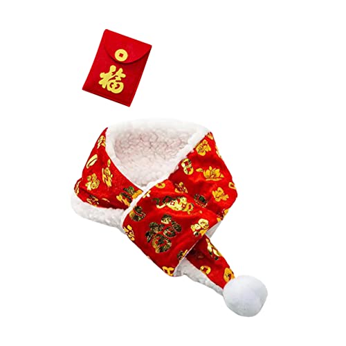 YARNOW 1 Satz Haustier-dreiecksschal Katzen-Bandanas Chinesische Haustierkrawatte Warme Krawatte des Welpen Fröhlicher Katzenschal Haustier Neujahrsschal Katze-Hunde-Bandanas Baumwolle von YARNOW