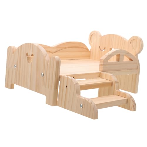 YARNOW 1 Satz Meerschweinchen-holzbett, Hamster-holzbett Mit Treppe, Kleintiere-bettwäsche Für Kaninchen von YARNOW