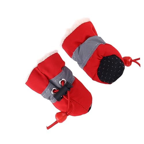 YARNOW 1 Satz hundeschuhe Schuhe für Hunde Schneeschuhe für kleine Hunde Sneaker-Stiefel Hund Schnee Schneestiefel Pfote Haustierschuhe Stiefel für Hunde Mittel Schutz Kurze Stiefel rot von YARNOW