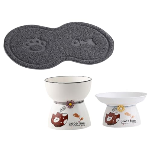 YARNOW 1 Satz Porzellanschale hohes Kornbecken geneigter Katzennapf Wassernapf für Katzen Katzenbrunnen Wassernapf Katzenrätsel pet Bowl Dog Bowl Hund wassernapf Katzennapf erhöht Keramik von YARNOW