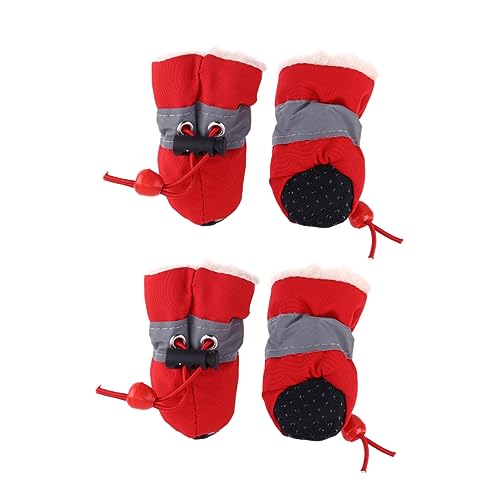 YARNOW 1 Satz Schneestiefel für kleine Hunde Haustierschuhe für Chihuahua Sneaker-Stiefel hundeschuhe Hunde Schuhe Pfote Stiefel für Hunde Schuhe für Hunde Schutz Regenstiefel rot von YARNOW