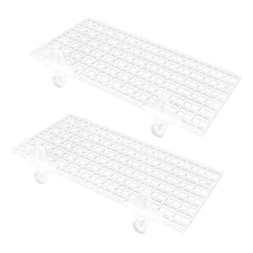 YARNOW 1 Set Aquariumteiler Tablett Kunststoff Gitter Aquarium Egg Crate Fisch Tankteiler Filter Unterseite Board Net Panel Separator für Babyfische Garnelen Züchtung Weiß von YARNOW