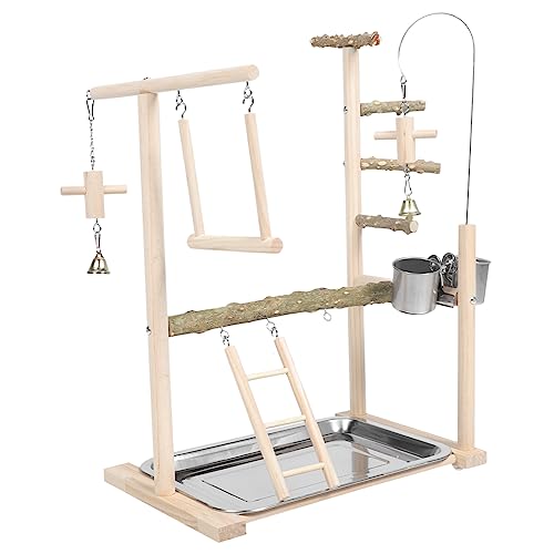 YARNOW 1 Set Papageienständer Naturholz Vogelständer Papageien Trainingsständer Vogel Tisch Trainingsständer Vogel Trainingsständer Vogelkäfigständer Hölzerne Vögel Spielständer von YARNOW